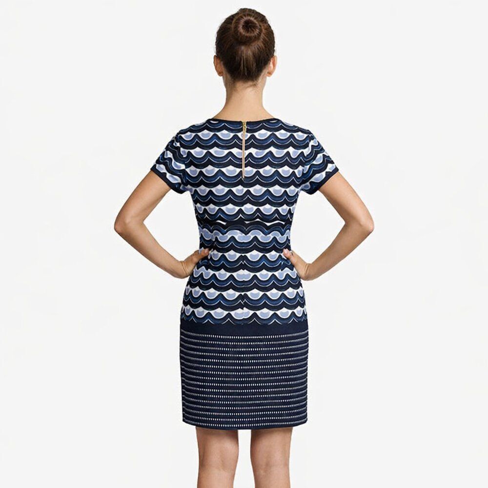 Tommy Bahama Navy Wave Print T-Shirt Dress Size SP NWOT - Picture 2 of 12